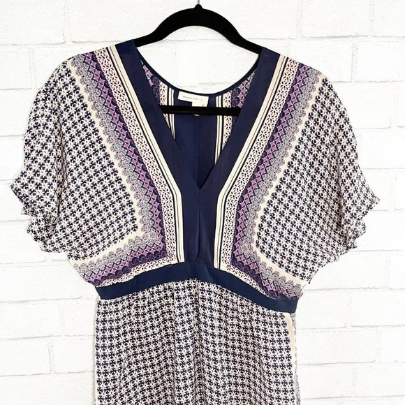 Meadow Rue - Anthropologie Multicolor 100% Silk Boho Blouse Women's Size Small - Picture 2 of 8